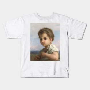 Joueur de Flute by William-Adolphe Bouguereau Kids T-Shirt